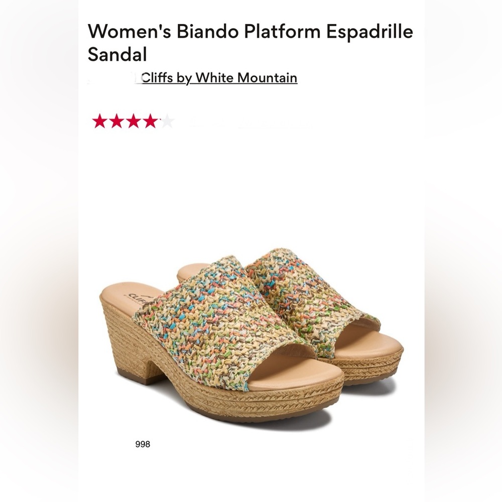 *new* Cliffs by White Mountain Women's Colorful Espadrille Sandals